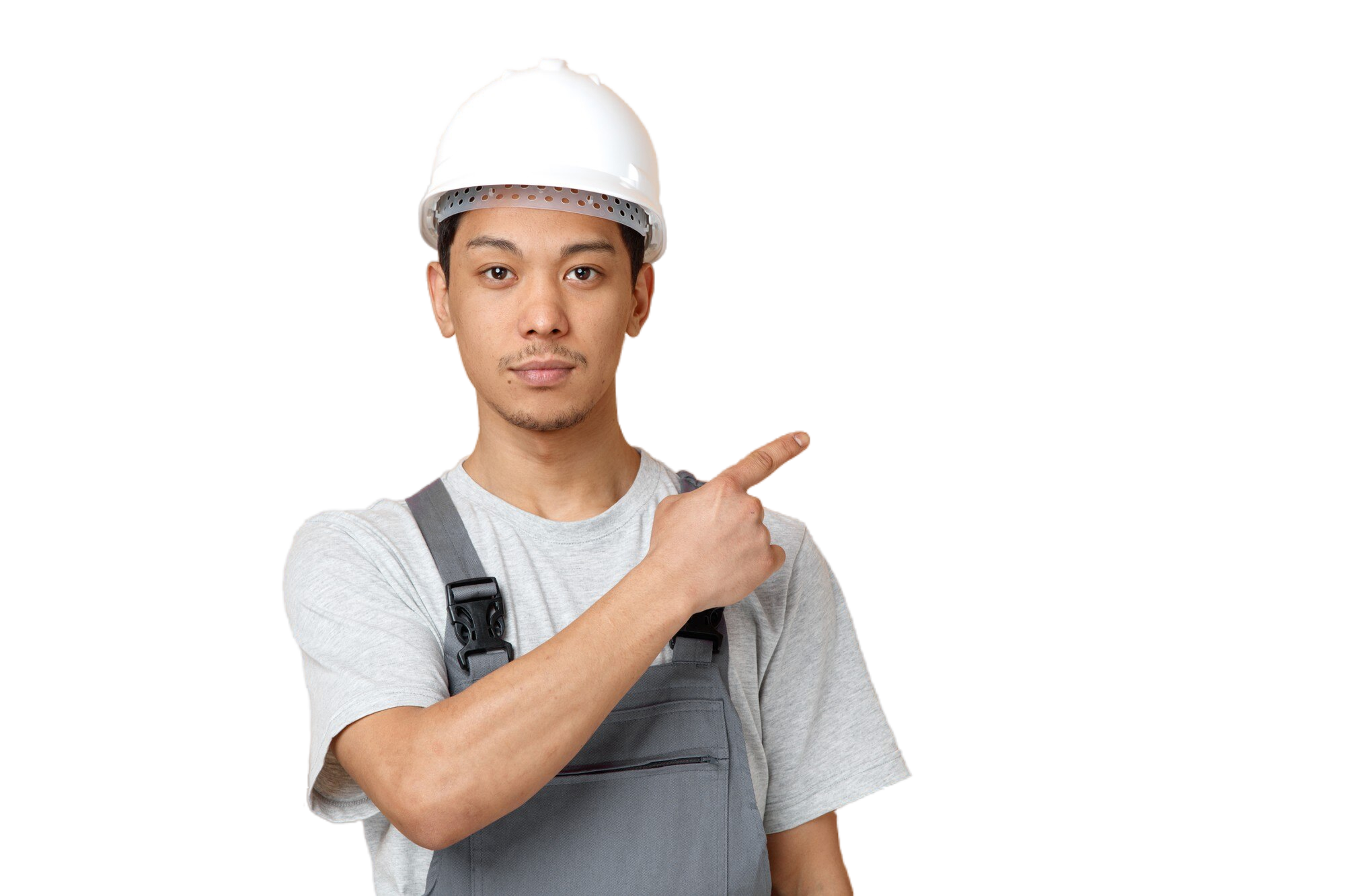 serious-young-construction-worker-wearing-safety-helmet-uniform-pointing-side